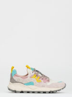 Sneakers Flower Mountain Donna in Camoscio Rosa Pallido e Nylon Bianco art. Yamano 3 Woman 1B54 Pink Off White