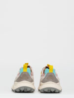 Sneakers Flower Mountain Donna in Camoscio Rosa Pallido e Nylon Bianco art. Yamano 3 Woman 1B54 Pink Off White - immagine 4