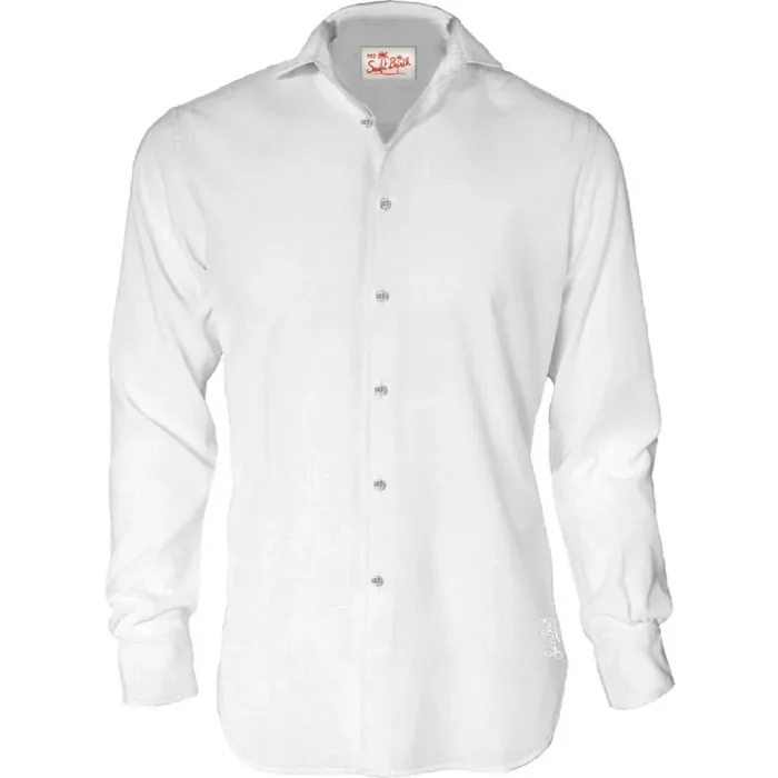 Camicia in Lino Mc2 Saint Barth Bianca art. Pamplona Linen 01 White, foto 1 di 1
