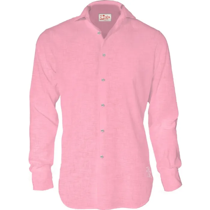 Camicia in Lino Mc2 Saint Barth Rosa art. Pamplona Linen 23 Bubble, foto 1 di 1