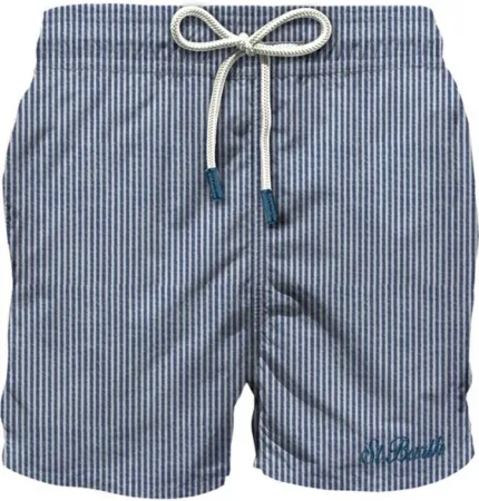 Costume Mc2 Saint Barth a Righe Bianche e Blu art. Patmos Seersucker Stripes 61 L EMB