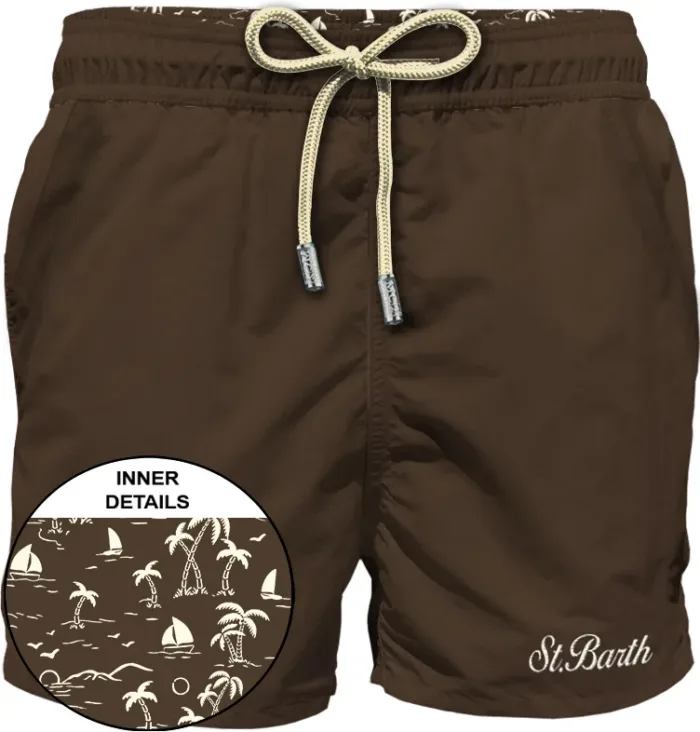 Costume Mc2 Saint Barth Marrone art. Patmos Toile 18H Dark Brown, foto 1 di 1