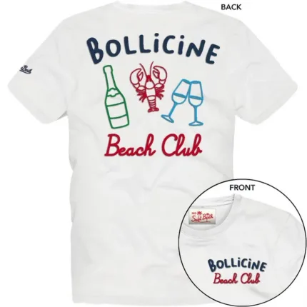 T-shirt Mc2 Saint Barth Bianca art. Portland Bollicine Summer 01N EMB