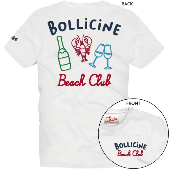 T-shirt Mc2 Saint Barth Bianca art. Portland Bollicine Summer 01N EMB, foto 1 di 1