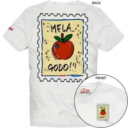 T-shirt Mc2 Saint Barth Bianca art. Portland Mela Godo 01N