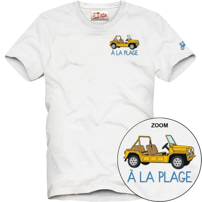 T-shirt Mc2 Saint Barth Bianca art. Portofino A La Plage 01N EMB, foto 1 di 1