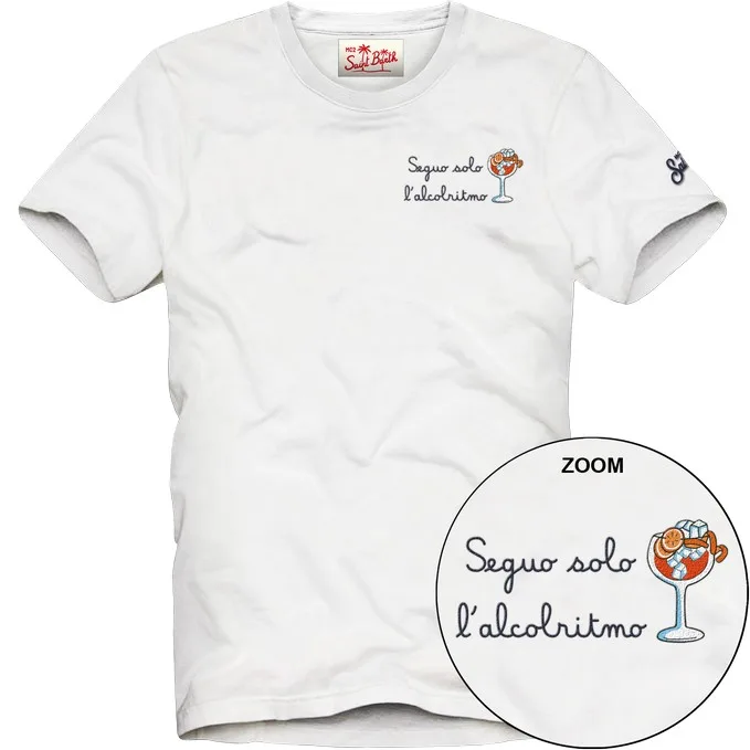 T-shirt Mc2 Saint Barth Bianca art. Portofino Alcoritmo 01N EMB, foto 1 di 1