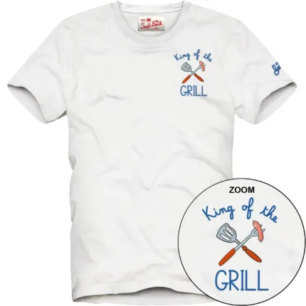 T-shirt Mc2 Saint Barth Bianca art. Portofino BBQ King 01N EMB
