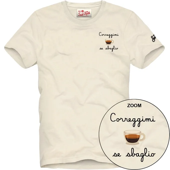 T-shirt Mc2 Saint Barth Bianca art. Portofino Correggimi Sbaglio 10 EMB, foto 1 di 1