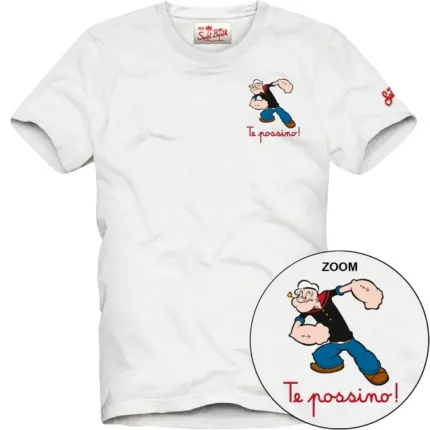 T-shirt Mc2 Saint Barth Bianca art. Portofino Popeye Possino 01N Emb