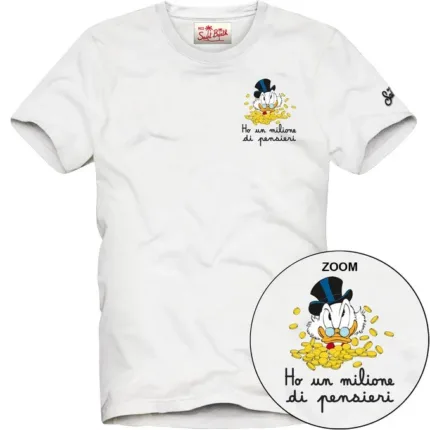T-shirt Mc2 Saint Barth Bianca art. Portofino Scrooge Pensieri 01N Emb