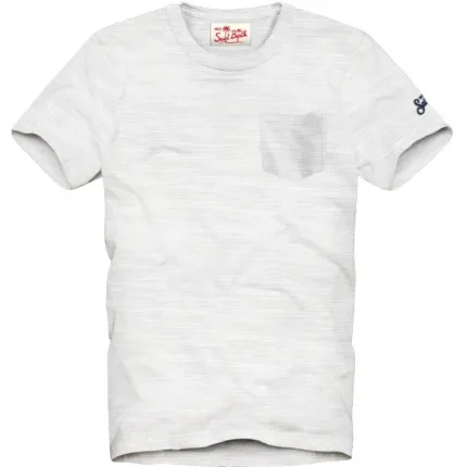 T-shirt con Taschino Mc2 Saint Barth Bianca art. President 01N White