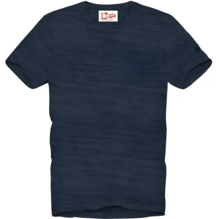 T-shirt con Taschino Mc2 Saint Barth Rosa art. President 61 Blue Navy