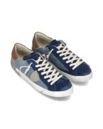 Sneakers Uomo Philippe Model Paris Prsx in Tessuto Jeans e Camoscio Blu Elettrico cod. PRLU XD02 - immagine 2