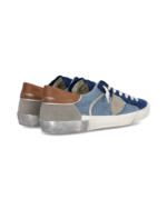 Sneakers Uomo Philippe Model Paris Prsx in Tessuto Jeans e Camoscio Blu Elettrico cod. PRLU XD02 - immagine 3
