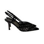 Slingback Ninalilou in Pelle Nera e Dettagli in Pizzo Tacco 9 cm art. 361275V7