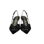Slingback Ninalilou in Pelle Nera e Dettagli in Pizzo Tacco 9 cm art. 361275V7 - immagine 3