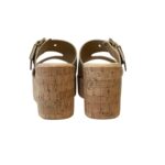 Sandali con zeppa in Sughero Lorenzo Mari in nappa Nude, Plateau 4 cm zeppa 8 cm art. Mery 02 - immagine 3