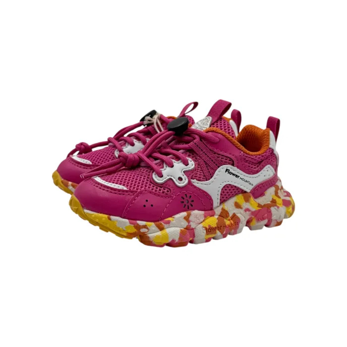 Sneakers Flower Mountain For Naturino Kids in Pelle e Mesh Fuchsia art. Yamano 3 Junior 1L16 Fuchsia, foto 4 di 5