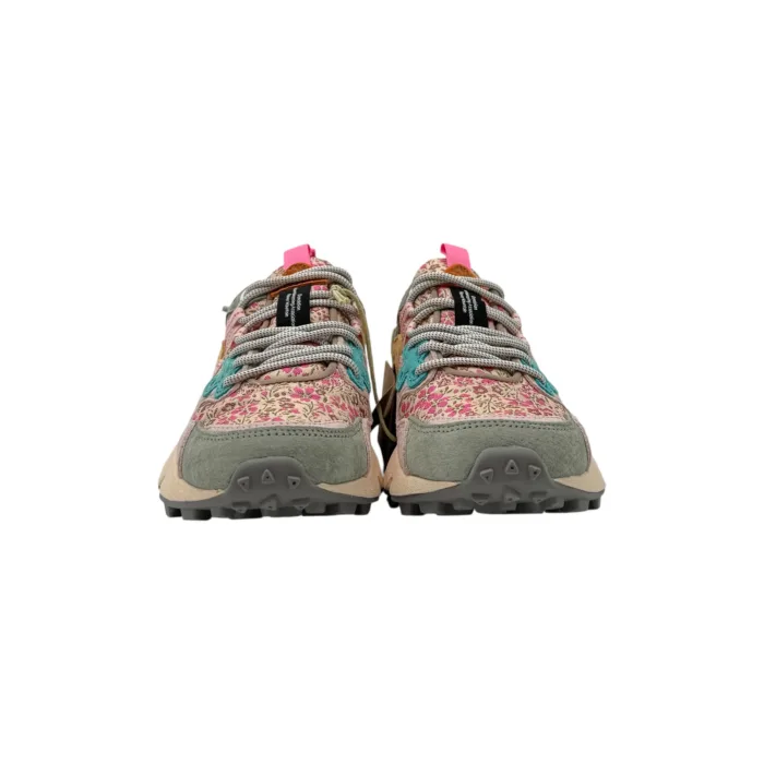Sneakers Flower Mountain Donna in Camoscio Rosa e Nylon Fiorato art. Yamano 3 Woman 2F04 Sage Pink, foto 3 di 5
