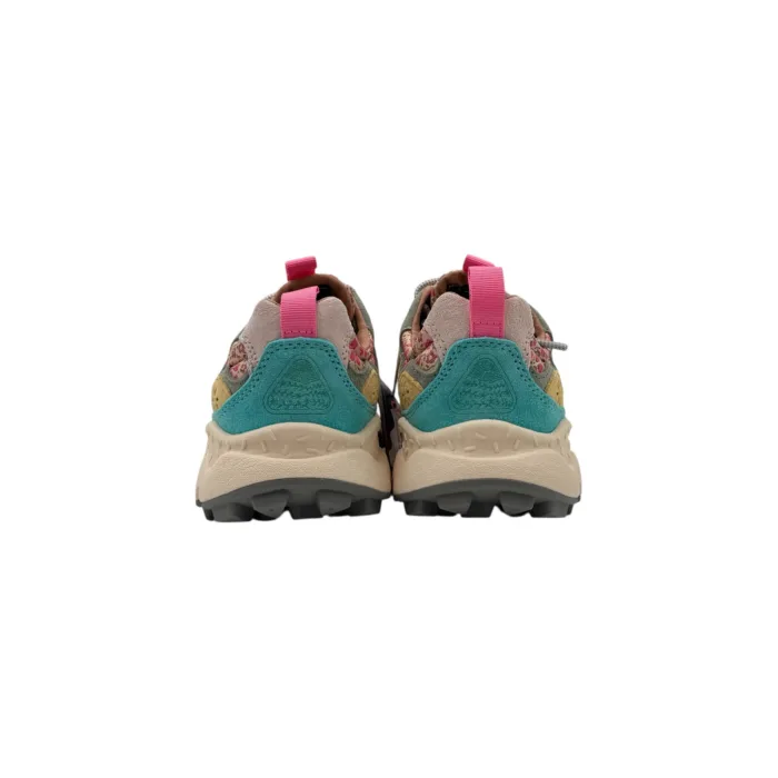 Sneakers Flower Mountain Donna in Camoscio Rosa e Nylon Fiorato art. Yamano 3 Woman 2F04 Sage Pink, foto 5 di 5