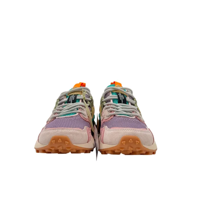 Sneakers Flower Mountain Donna in Camoscio Rosa e Mesh Glicine art. Yamano 3 Woman 3M77 PINK LILAC YELLOW, foto 3 di 5