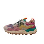 Sneakers Flower Mountain Donna in Camoscio Rosa e Mesh Glicine art. Yamano 3 Woman 3M77 PINK LILAC YELLOW - immagine 4