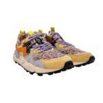 Sneakers Flower Mountain Donna in Camoscio Giallo e Nylon Fiorato art. Yamano 3 Woman 1G06 Yellow-Blue Zucca - immagine 3