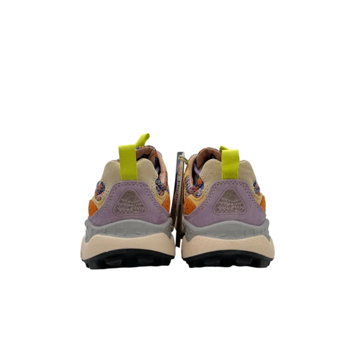 Sneakers Flower Mountain Donna in Camoscio Giallo e Nylon Fiorato art. Yamano 3 Woman 1G06 Yellow-Blue Zucca, foto 5 di 5