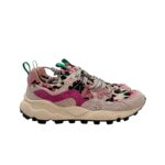 Sneakers Flower Mountain Donna in Camoscio Rosa e Nylon Maculato Rosa art. Yamano 3 Woman 1M13 PINK