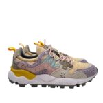 Sneakers Flower Mountain Donna in Camoscio Animalier Glicine e Nylon Beige art. Yamano 3 Woman 1M33 Lilac Salmon