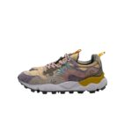 Sneakers Flower Mountain Donna in Camoscio Animalier Glicine e Nylon Beige art. Yamano 3 Woman 1M33 Lilac Salmon - immagine 4