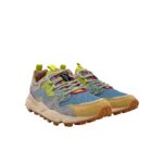 Sneakers Flower Mountain Donna in Camoscio Giallo e Mesh Celeste art. Yamano 3 Woman 1G07 Yellow Azure - immagine 2
