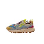 Sneakers Flower Mountain Donna in Camoscio Giallo e Mesh Celeste art. Yamano 3 Woman 1G07 Yellow Azure - immagine 4