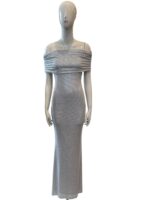 Abito Donna Lungo Twentyfourhaitch in Jersey Strass Art. Key Argento Argento
