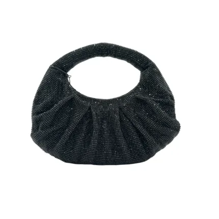 Borsa a Mano Twentyfourhaitch in Maglia Gioiello Strass Nera art. Joan Ner