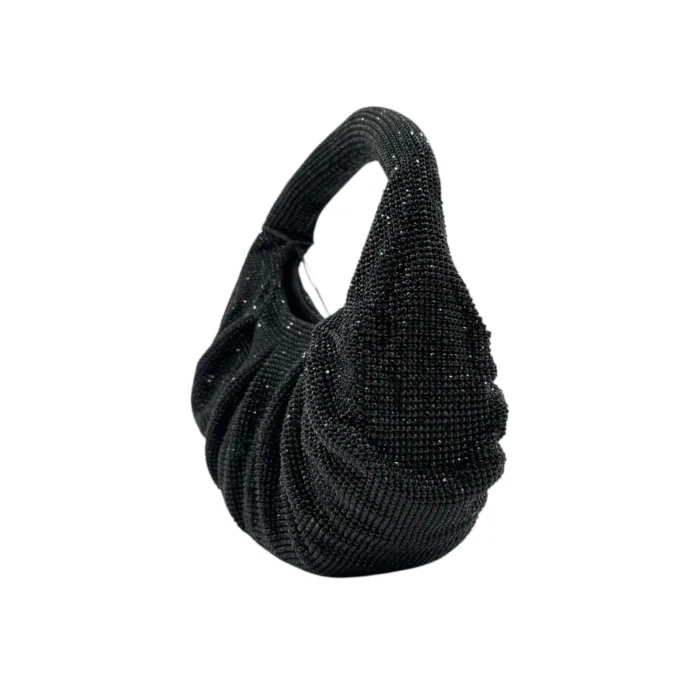 Borsa a Mano Twentyfourhaitch in Maglia Gioiello Strass Nera art. Joan Ner, foto 2 di 2