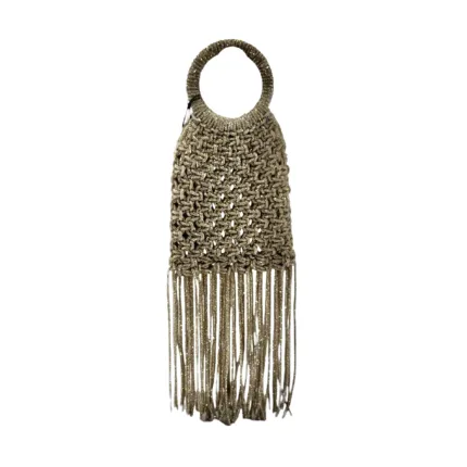 Borsa a Mano Twentyfourhaitch in Maglia Gioello Strass Oro art. Maronti