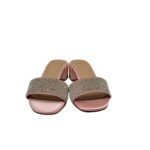 Sandalo Mules Twentyfourhaitch in Raso Cipria e Strass Tacco 4 cm art. Junco Cipria - immagine 3