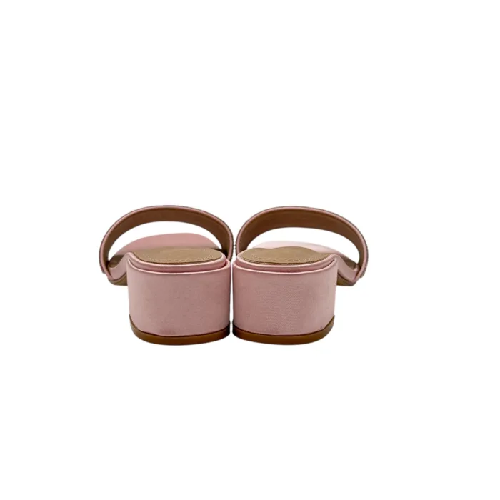 Sandalo Mules Twentyfourhaitch in Raso Cipria e Strass Tacco 4 cm art. Junco Cipria, foto 5 di 5