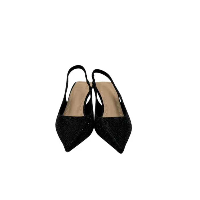 Slingback Twentyfourhaitch in Raso Nera e Strass Taccco 7 cm art. Phuket Nero, foto 3 di 5