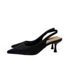 Slingback Twentyfourhaitch in Raso Nera e Strass Taccco 7 cm art. Phuket Nero - immagine 4