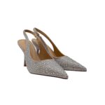 Slingback Twentyfourhaitch in Raso Cipria e Strass Tacco 9 cm art. Eindhoven Cipria - immagine 2