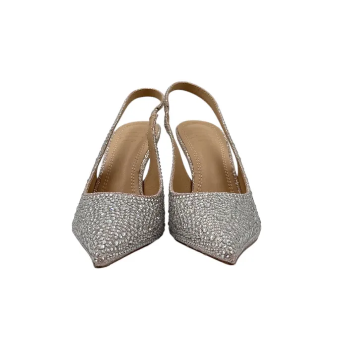 Slingback Twentyfourhaitch in Raso Cipria e Strass Tacco 9 cm art. Eindhoven Cipria, foto 3 di 5