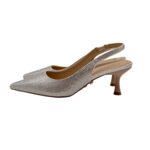 Slingback Twentyfourhaitch in Raso Cipria e Strass Tacco 7 cm art. Phuket Cipria Crystal - immagine 4
