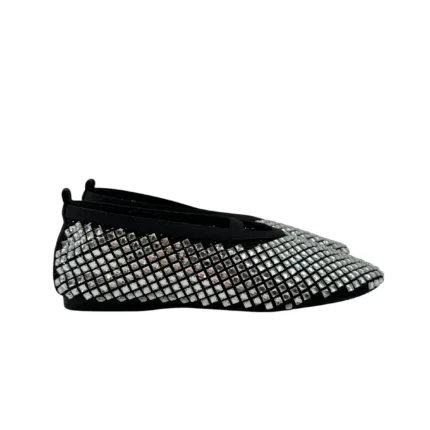 Ballerina Twentyfourhaitch a Rete con Applicazioni Strass art. Bounty Nero-Argento