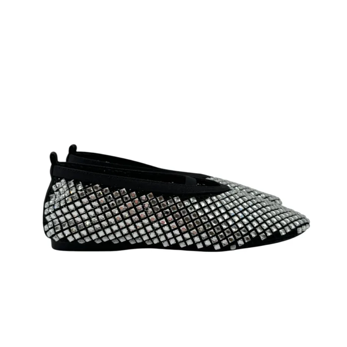 Ballerina Twentyfourhaitch a Rete con Applicazioni Strass art. Bounty Nero-Argento, foto 1 di 5