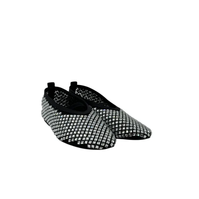 Ballerina Twentyfourhaitch a Rete con Applicazioni Strass art. Bounty Nero-Argento, foto 2 di 5