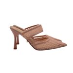 Slingback Twentyfourhaitch in Tessuto Traforato E Pelle Rosa Cipria Tacco 10 cm art. Dianis Cipria