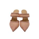 Slingback Twentyfourhaitch in Tessuto Traforato E Pelle Rosa Cipria Tacco 10 cm art. Dianis Cipria - immagine 3
